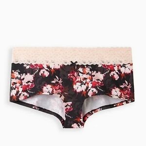 TORRID Wide Lace Trim Boyshort Cotton Veronica Floral Panty NEW Size 3X